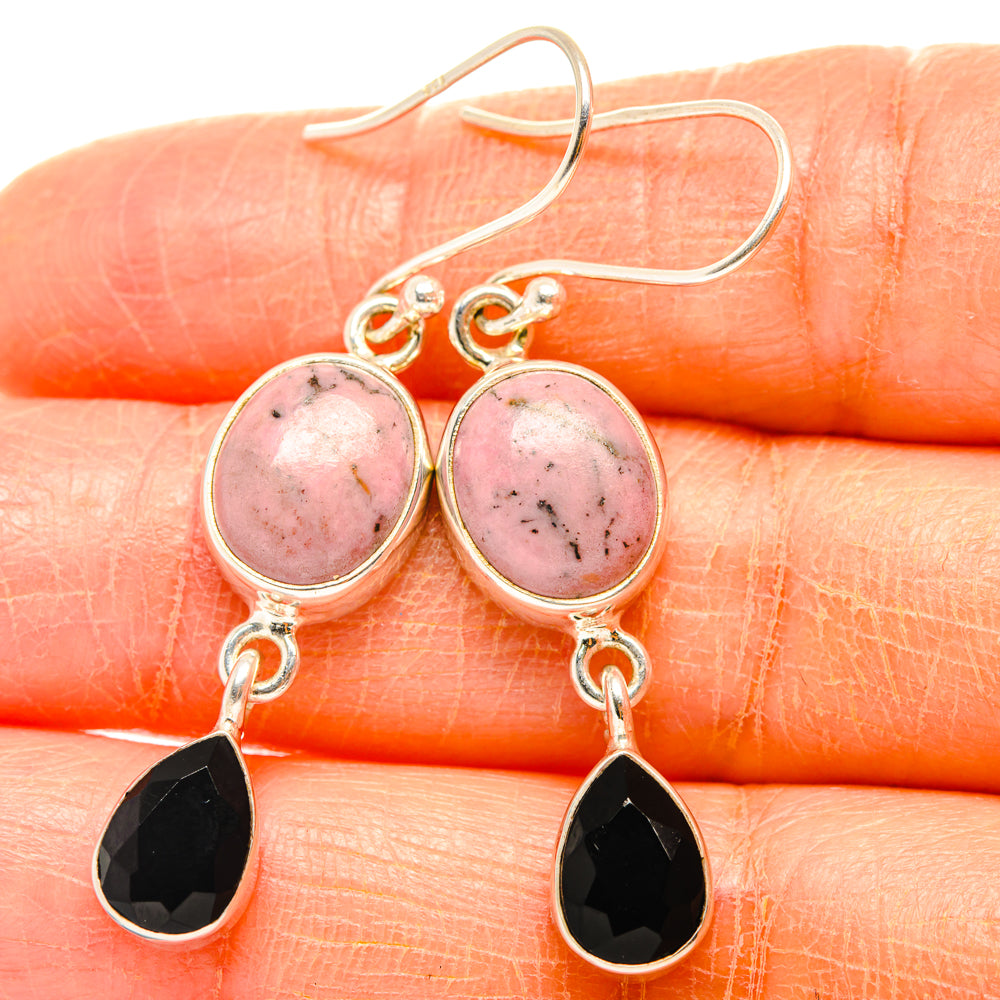 Rhodonite Earrings handcrafted by Anasilvercos - EARR427047