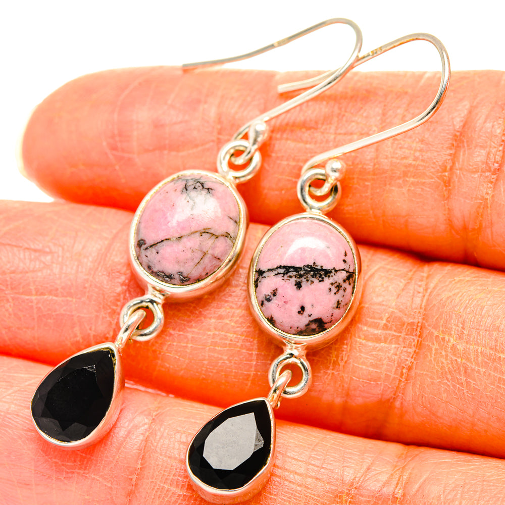 Rhodonite Earrings handcrafted by Anasilvercos - EARR427049