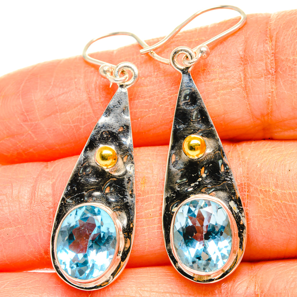 Blue Topaz Earrings handcrafted by Anasilvercos - EARR427076