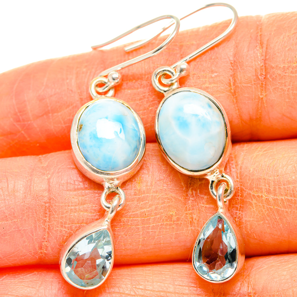 Larimar Earrings handcrafted by Anasilvercos - EARR427082