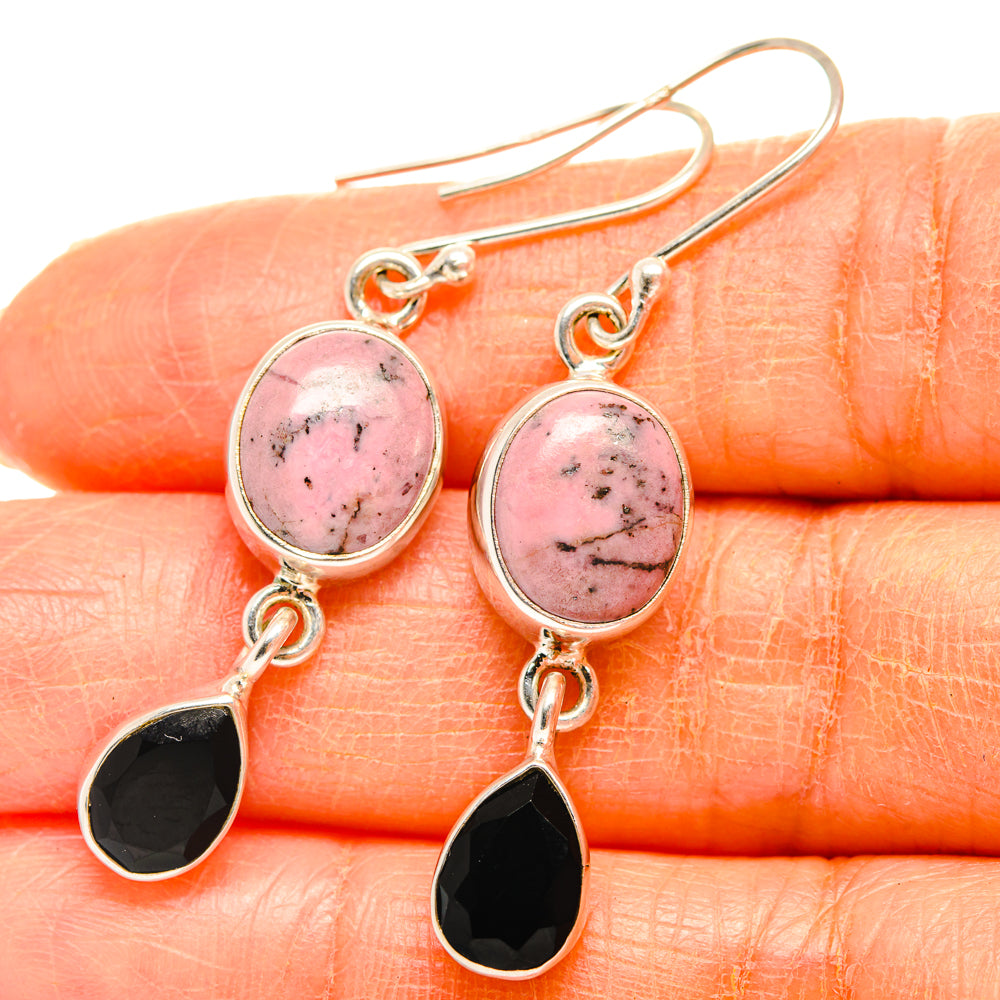 Rhodonite Earrings handcrafted by Anasilvercos - EARR427085