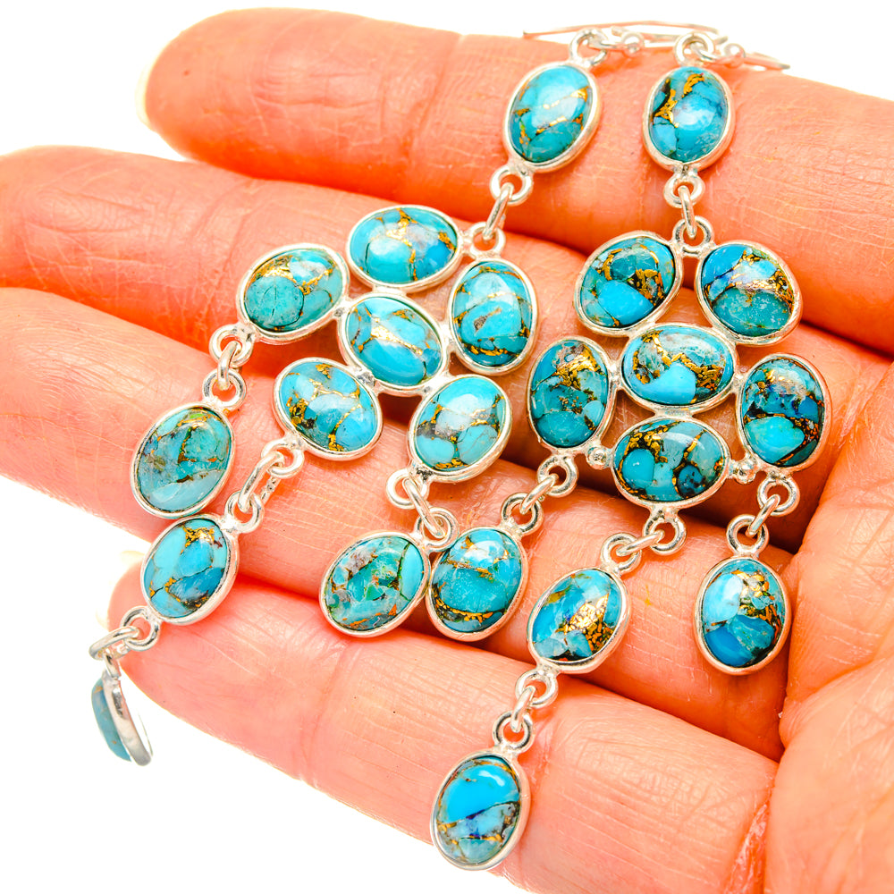 Blue Copper Composite Turquoise Earrings handcrafted by Anasilvercos - EARR427097