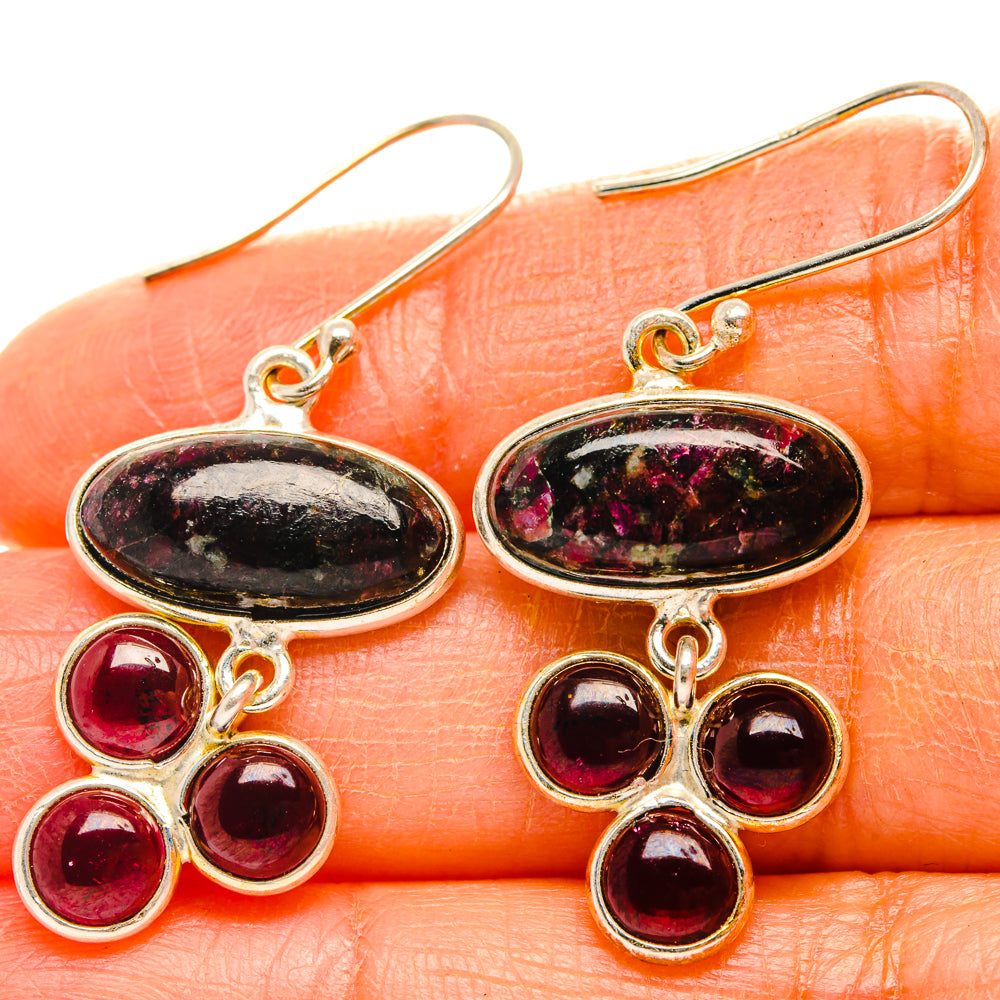 Russian Eudialyte Earrings handcrafted by Anasilvercos - EARR427103