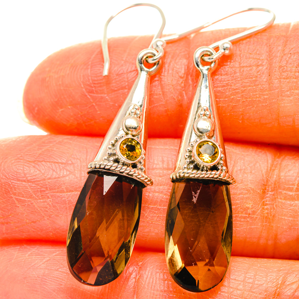 Smoky Quartz Earrings handcrafted by Anasilvercos - EARR427106