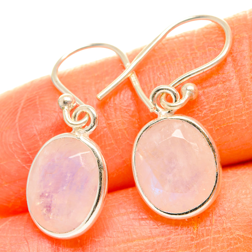Rainbow Moonstone Earrings handcrafted by Anasilvercos - EARR427116