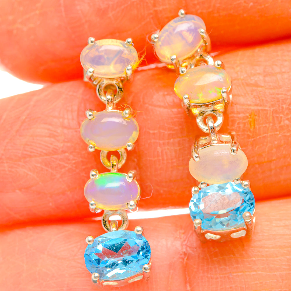 Blue Topaz Earrings handcrafted by Anasilvercos - EARR427117