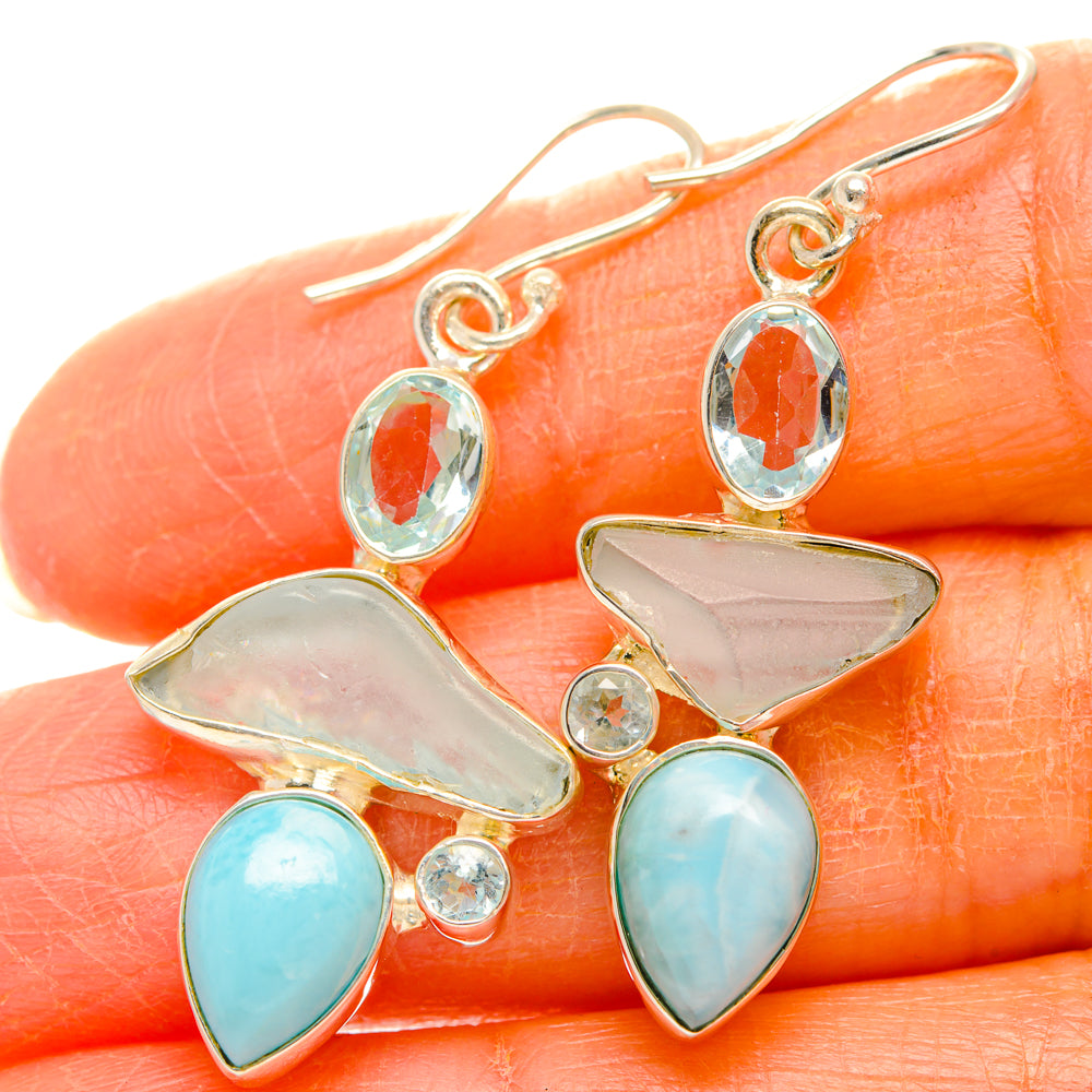 Larimar Earrings handcrafted by Anasilvercos - EARR427120