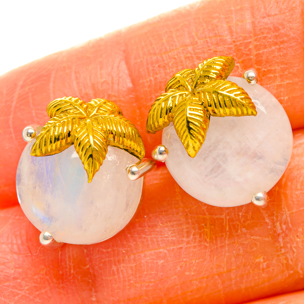 Rainbow Moonstone Earrings handcrafted by Anasilvercos - EARR427135