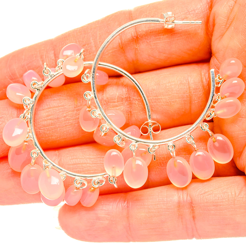 Rose Quartz Earrings handcrafted by Anasilvercos - EARR427139