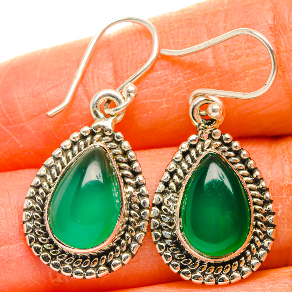 Green Onyx Earrings handcrafted by Anasilvercos - EARR427147