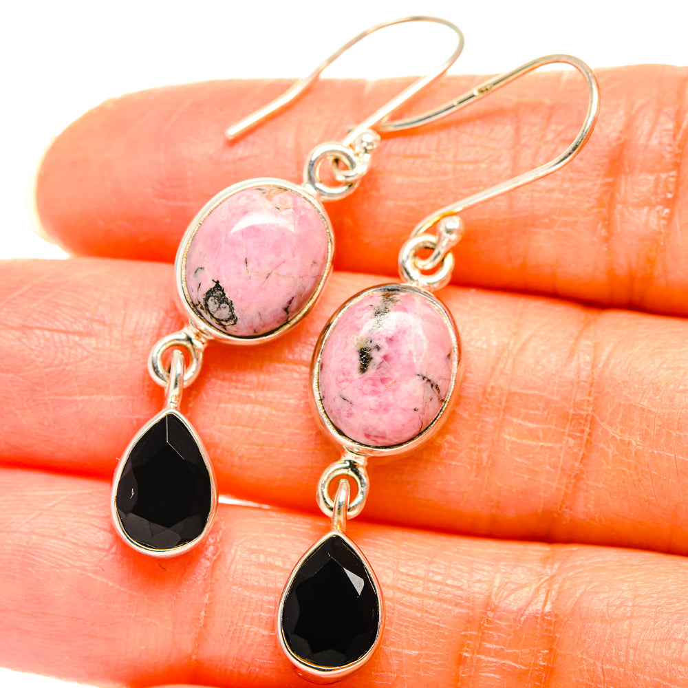 Rhodonite Earrings handcrafted by Anasilvercos - EARR427156