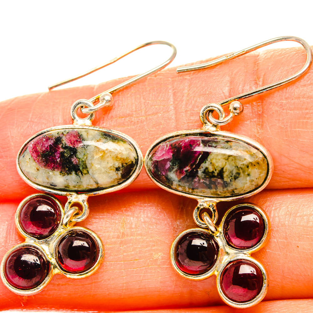 Russian Eudialyte Earrings handcrafted by Anasilvercos - EARR427166