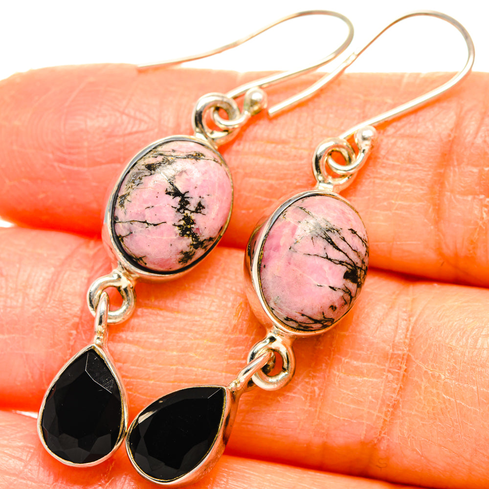 Rhodonite Earrings handcrafted by Anasilvercos - EARR427167
