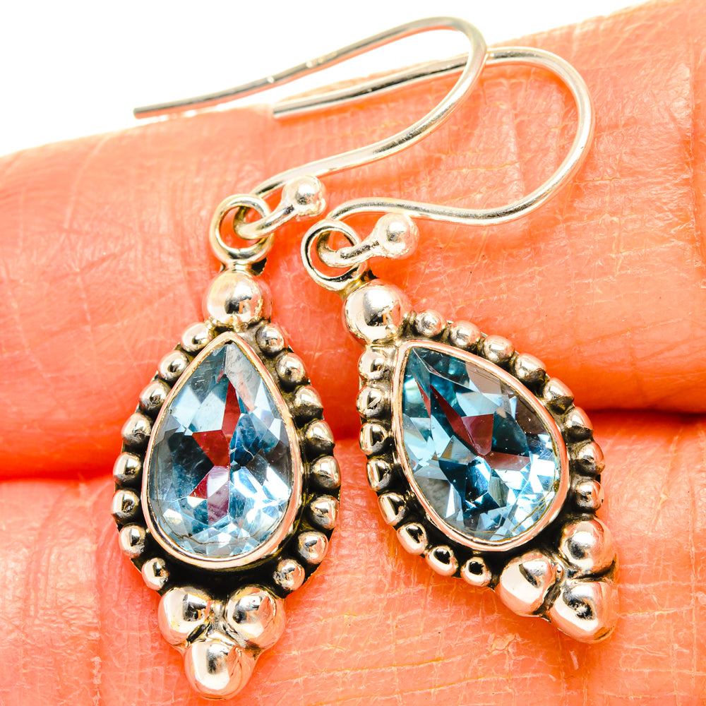 Blue Topaz Earrings handcrafted by Anasilvercos - EARR427173