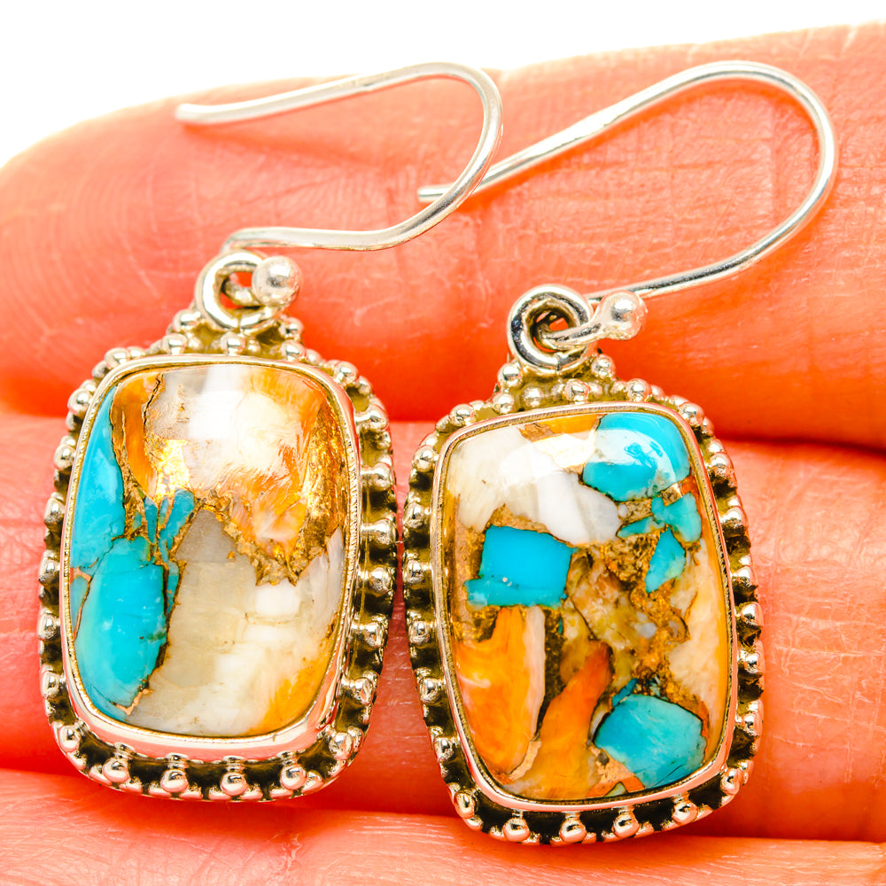 Spiny Oyster Turquoise Earrings handcrafted by Anasilvercos - EARR427205