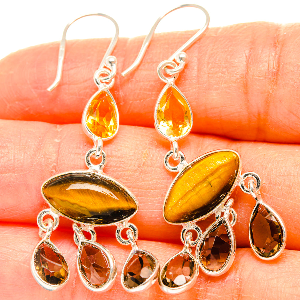 Tiger Eye Earrings handcrafted by Anasilvercos - EARR427223