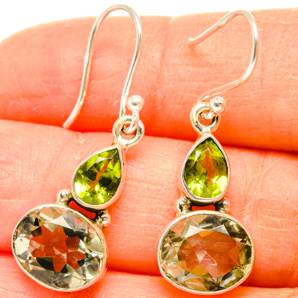 Green Amethyst Earrings handcrafted by Anasilvercos - EARR427265