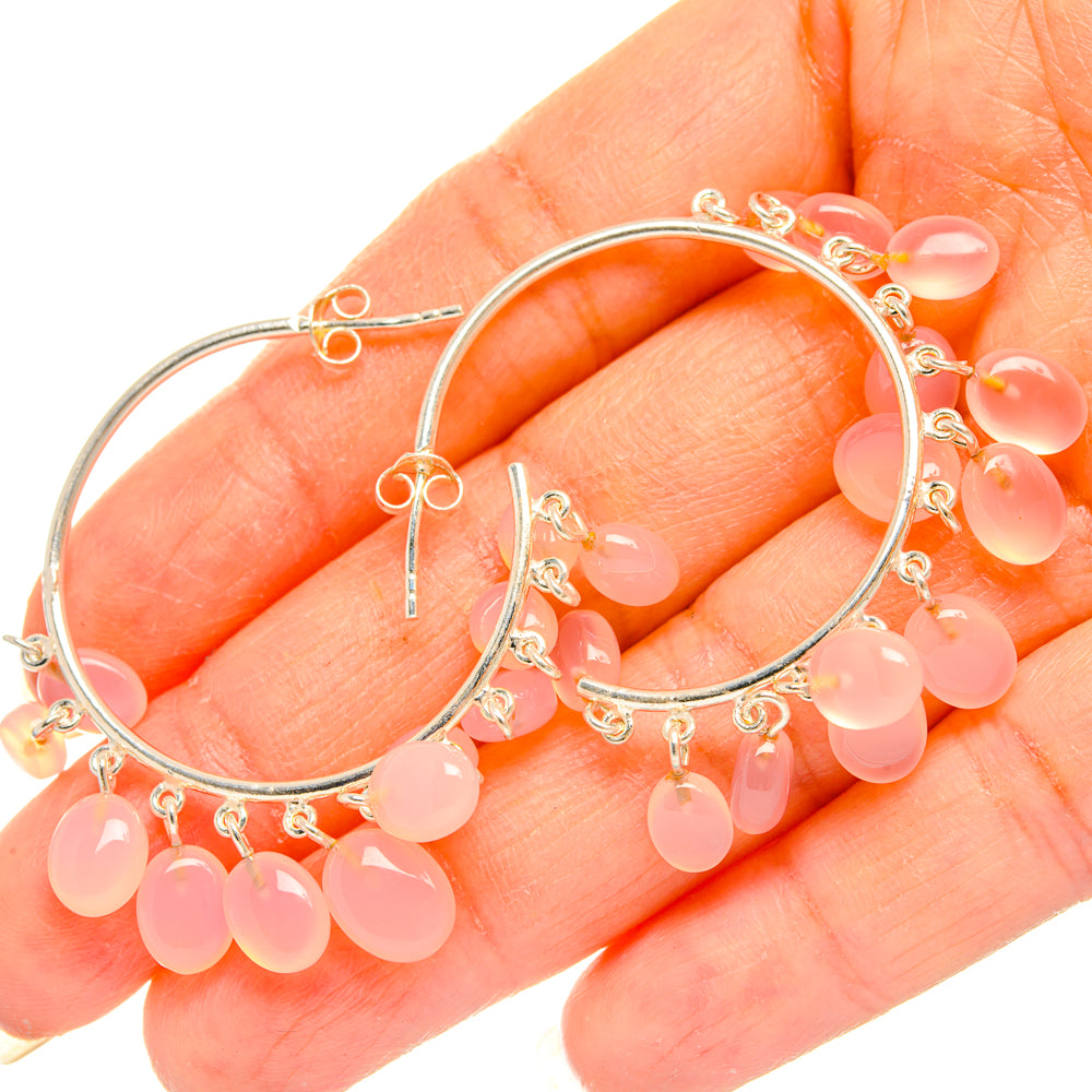 Rose Quartz Earrings handcrafted by Anasilvercos - EARR427275