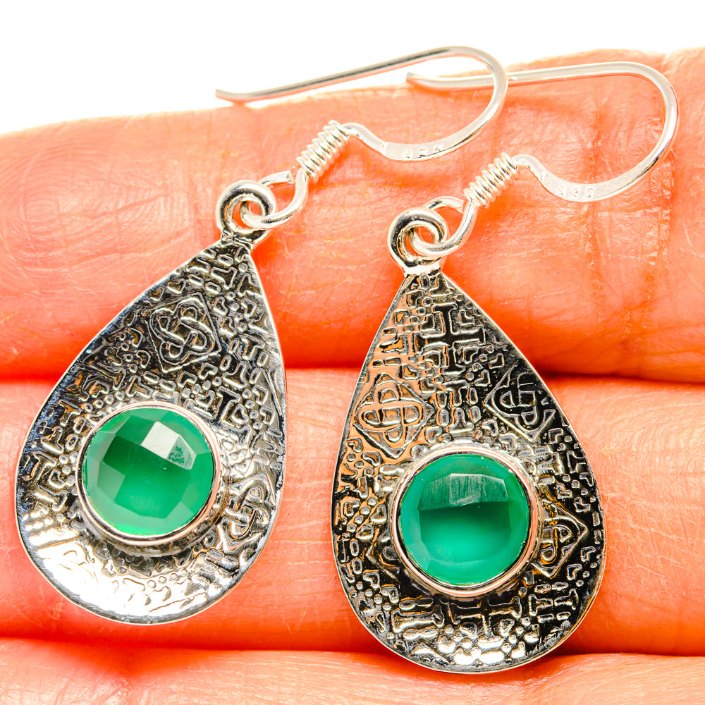 Green Onyx Earrings handcrafted by Anasilvercos - EARR427292