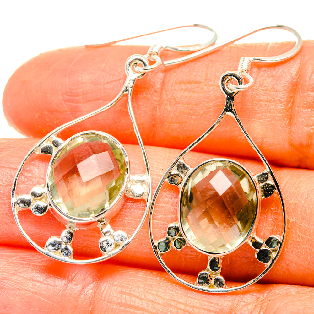 Green Amethyst Earrings handcrafted by Anasilvercos - EARR427297