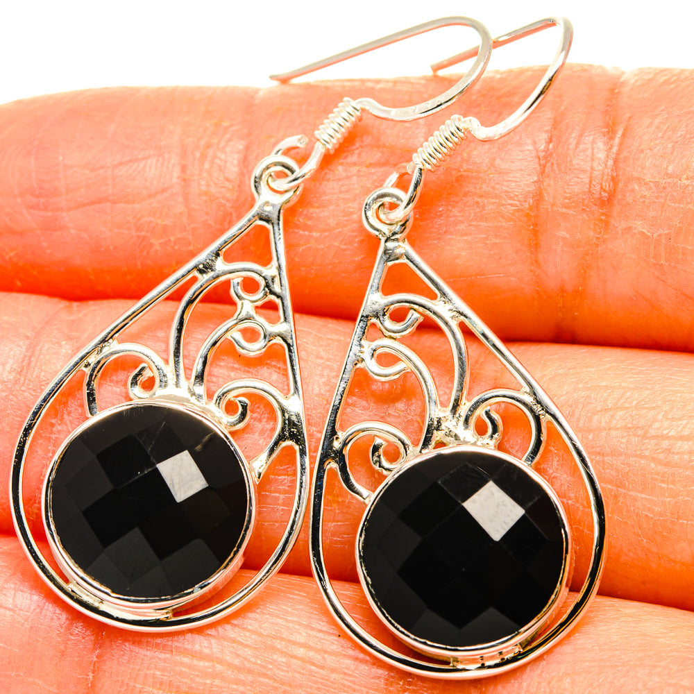 Black Onyx Earrings handcrafted by Anasilvercos - EARR427299