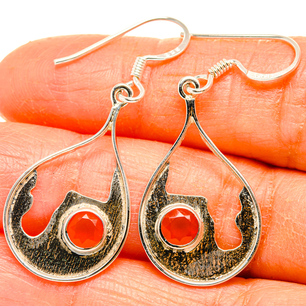 Red Onyx Earrings handcrafted by Anasilvercos - EARR427307
