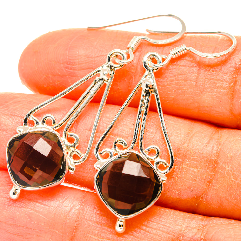 Smoky Quartz Earrings handcrafted by Anasilvercos - EARR427308