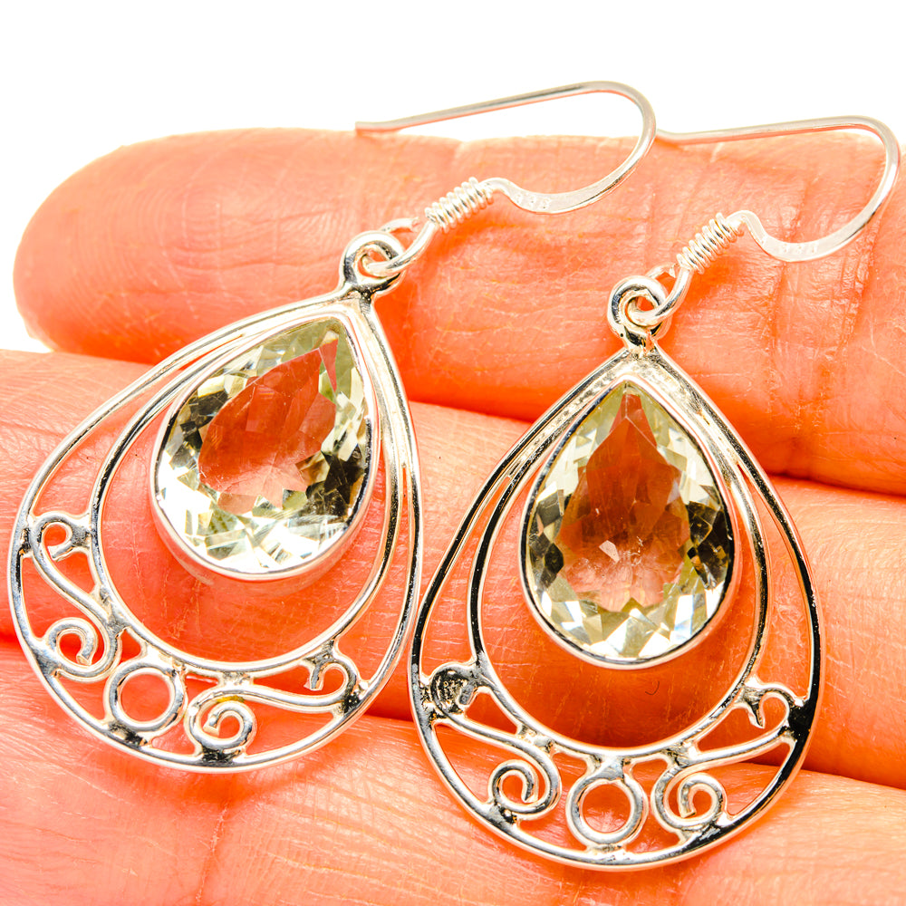Green Amethyst Earrings handcrafted by Anasilvercos - EARR427309