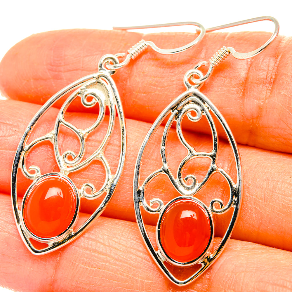 Carnelian Earrings handcrafted by Anasilvercos - EARR427314