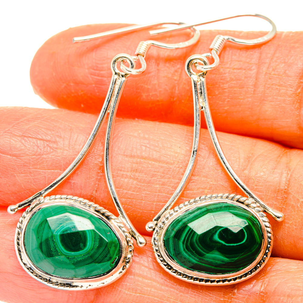 Malachite Earrings handcrafted by Anasilvercos - EARR427322