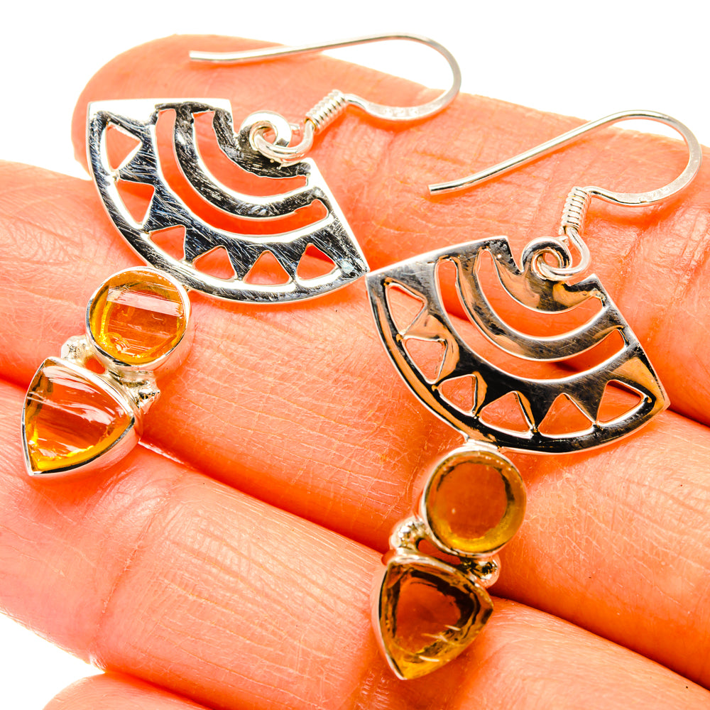 Citrine Earrings handcrafted by Anasilvercos - EARR427325