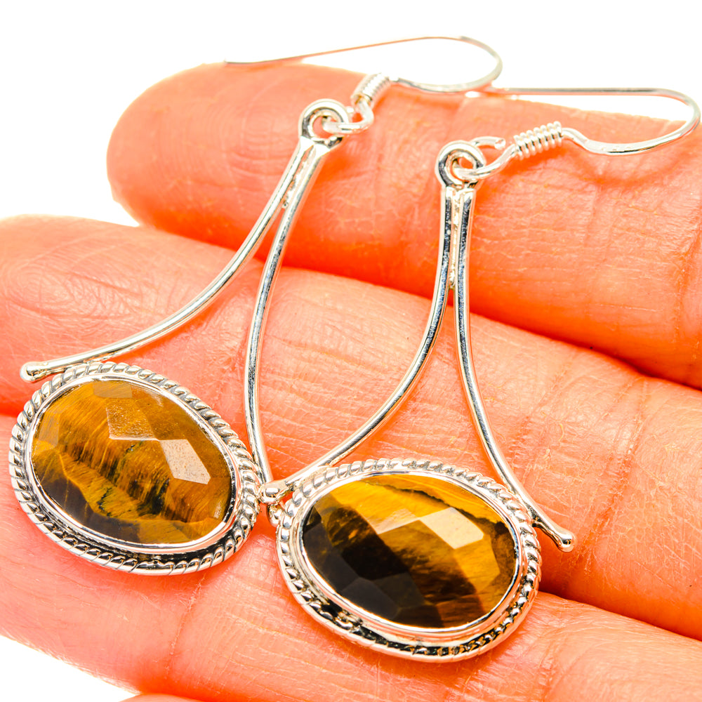 Tiger Eye Earrings handcrafted by Anasilvercos - EARR427327