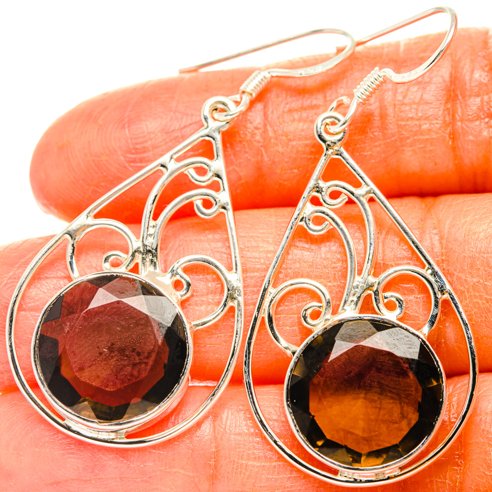 Smoky Quartz Earrings handcrafted by Anasilvercos - EARR427331