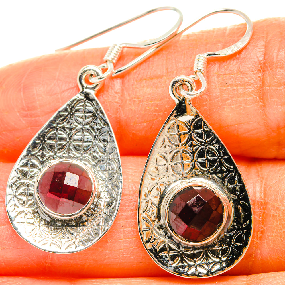 Garnet Earrings handcrafted by Anasilvercos - EARR427346
