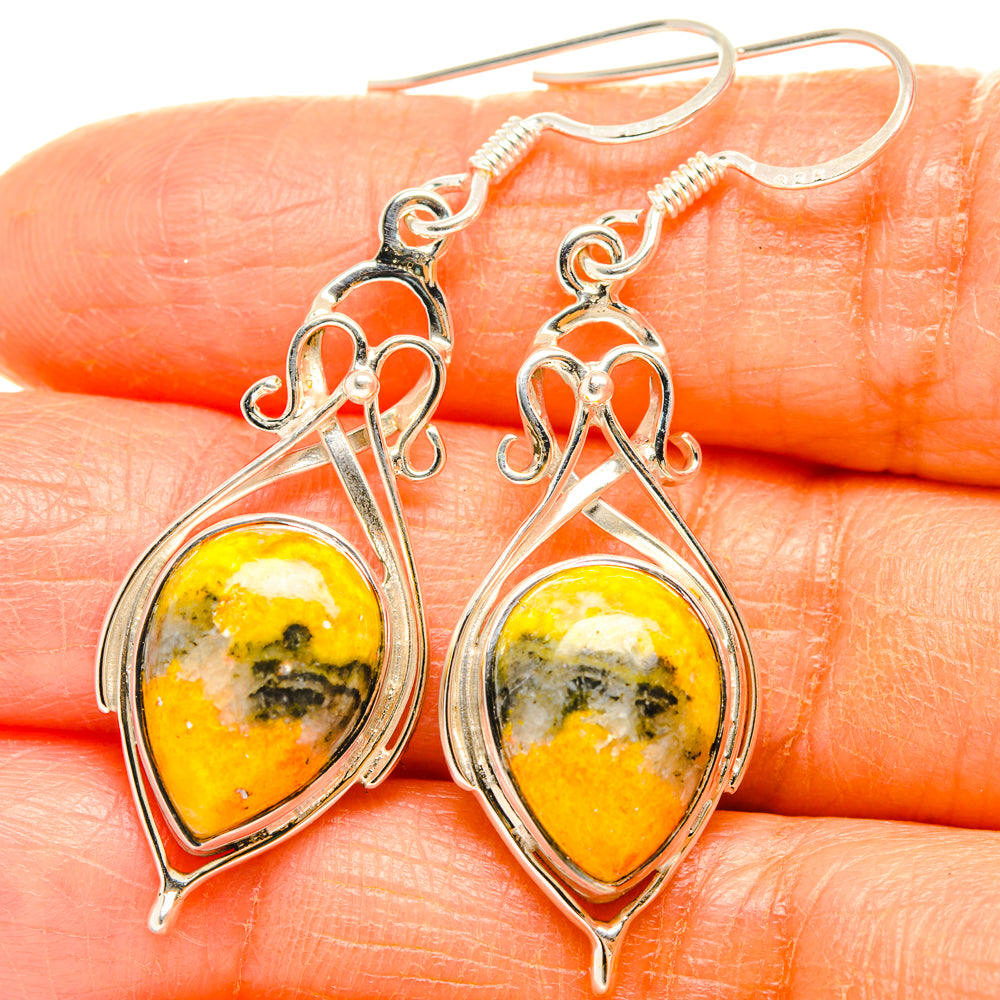 Bumble Bee Jasper Earrings handcrafted by Anasilvercos - EARR427349