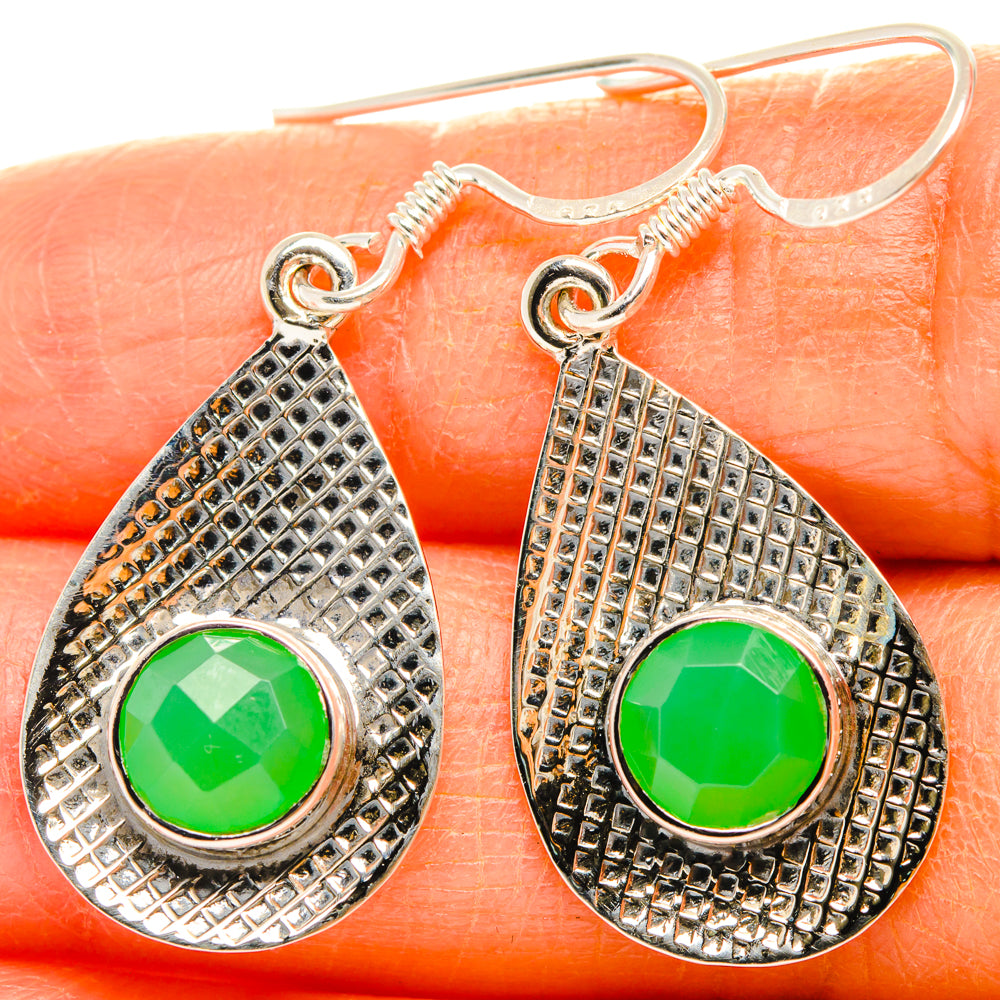 Green Onyx Earrings handcrafted by Anasilvercos - EARR427353