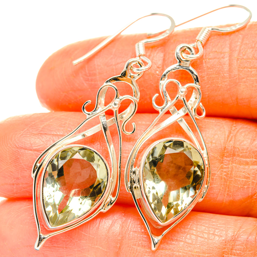 Green Amethyst Earrings handcrafted by Anasilvercos - EARR427358