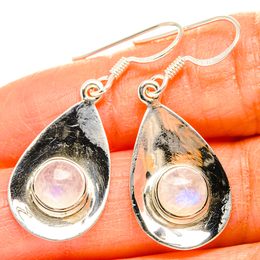 Rainbow Moonstone Earrings handcrafted by Anasilvercos - EARR427368