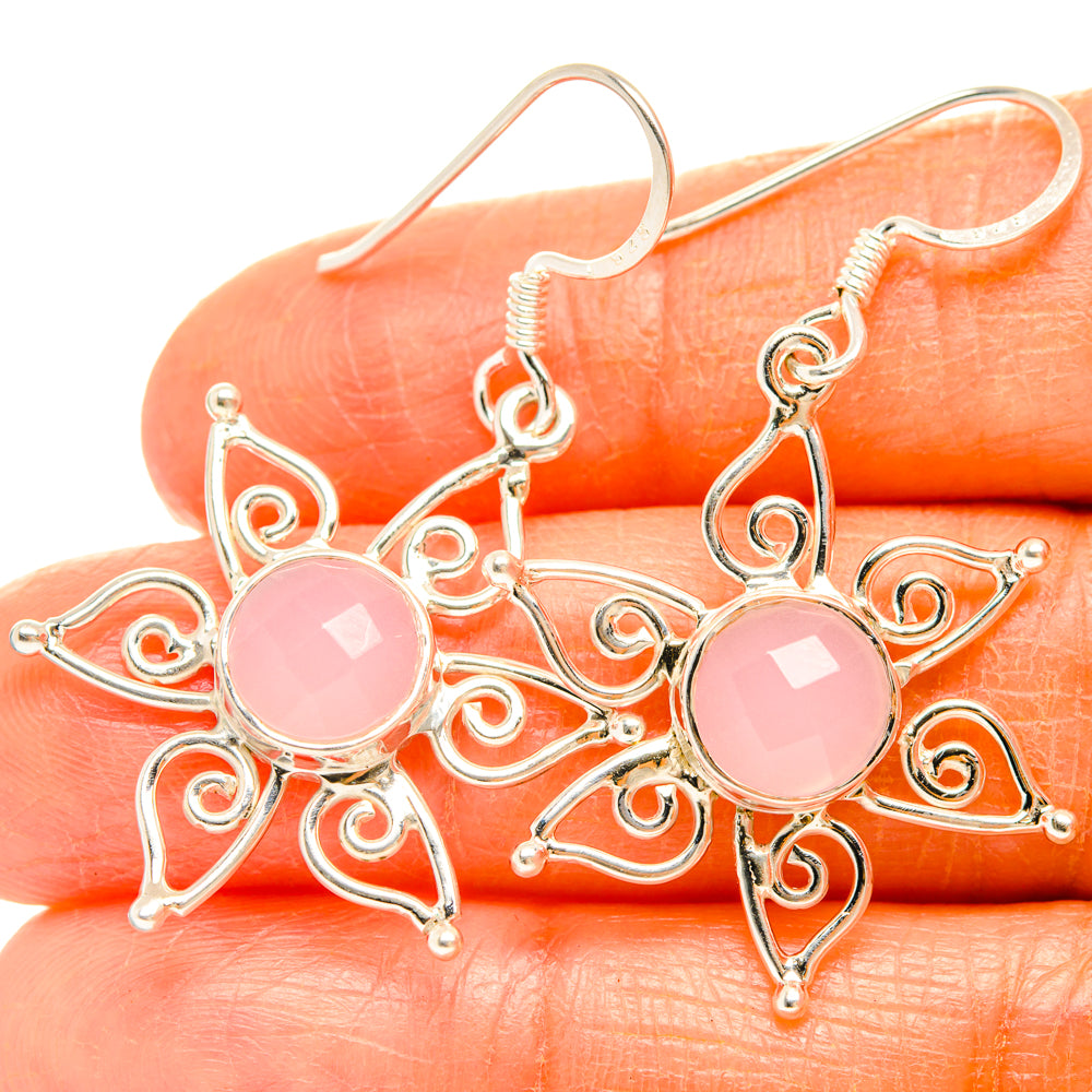 Rose Quartz Earrings handcrafted by Anasilvercos - EARR427369