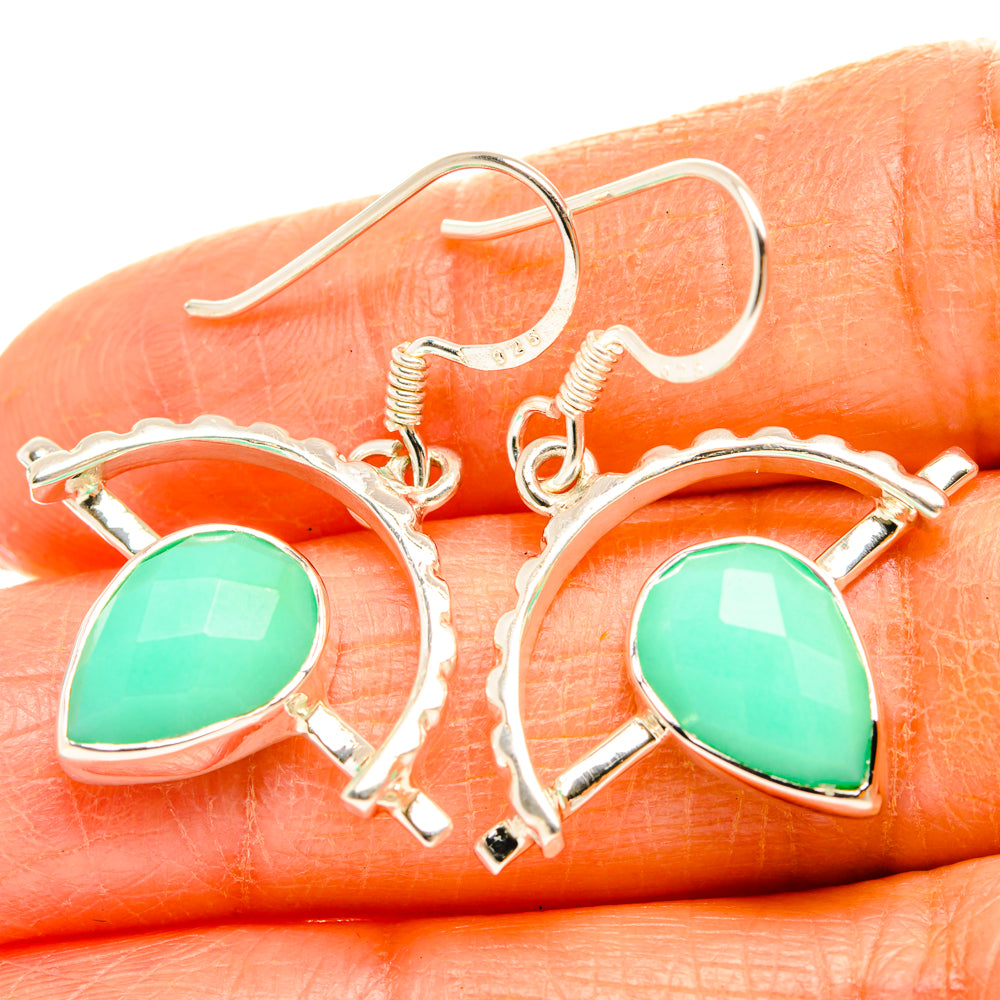 Chrysoprase Earrings handcrafted by Anasilvercos - EARR427371