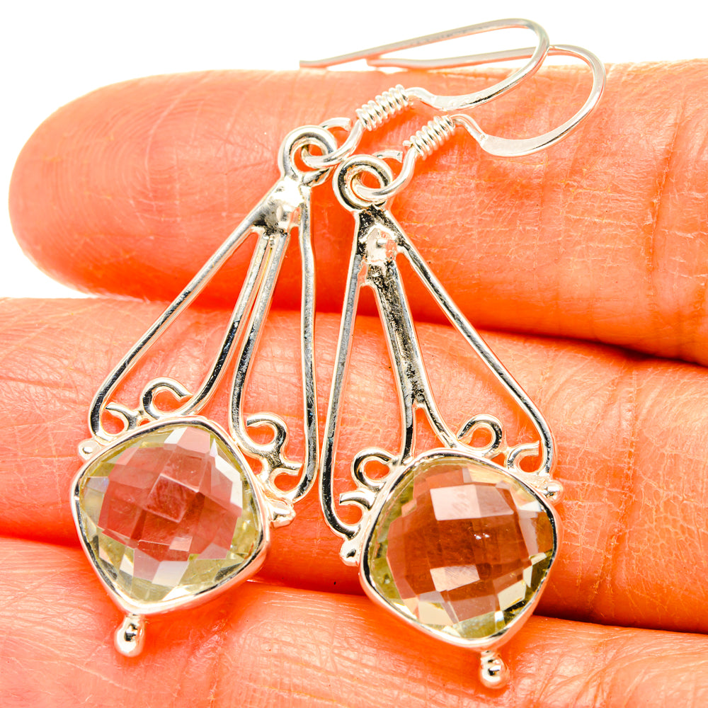 Green Amethyst Earrings handcrafted by Anasilvercos - EARR427372