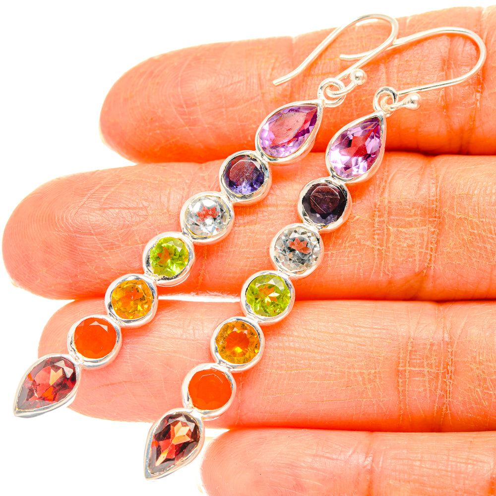 Rainbow Chakra Earrings handcrafted by Anasilvercos - EARR427392