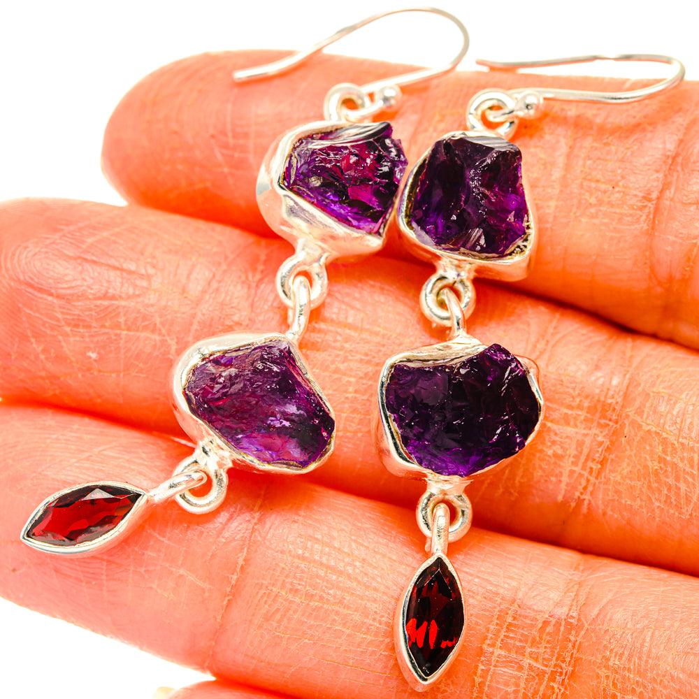 Amethyst Earrings handcrafted by Anasilvercos - EARR427403