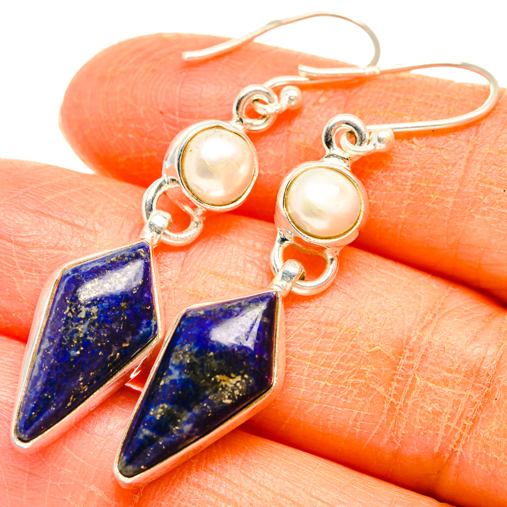 Lapis Lazuli Earrings handcrafted by Anasilvercos - EARR427410