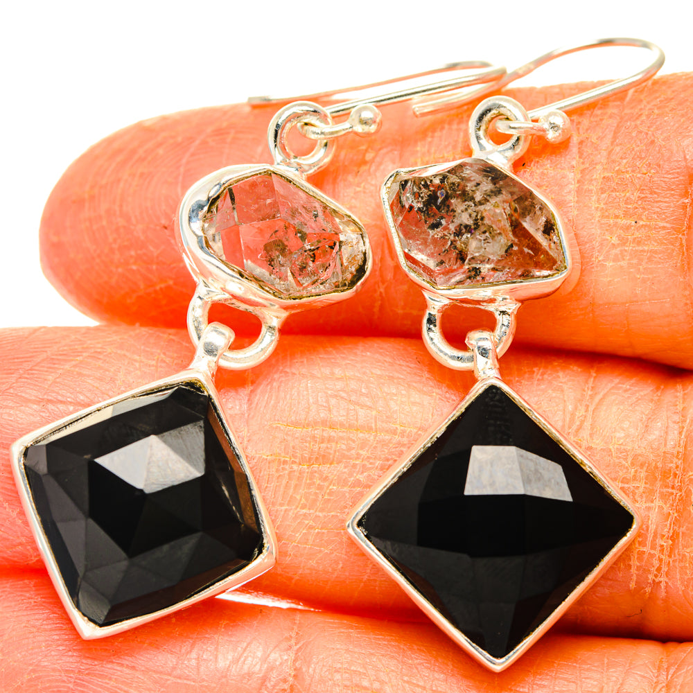 Black Onyx Earrings handcrafted by Anasilvercos - EARR427413