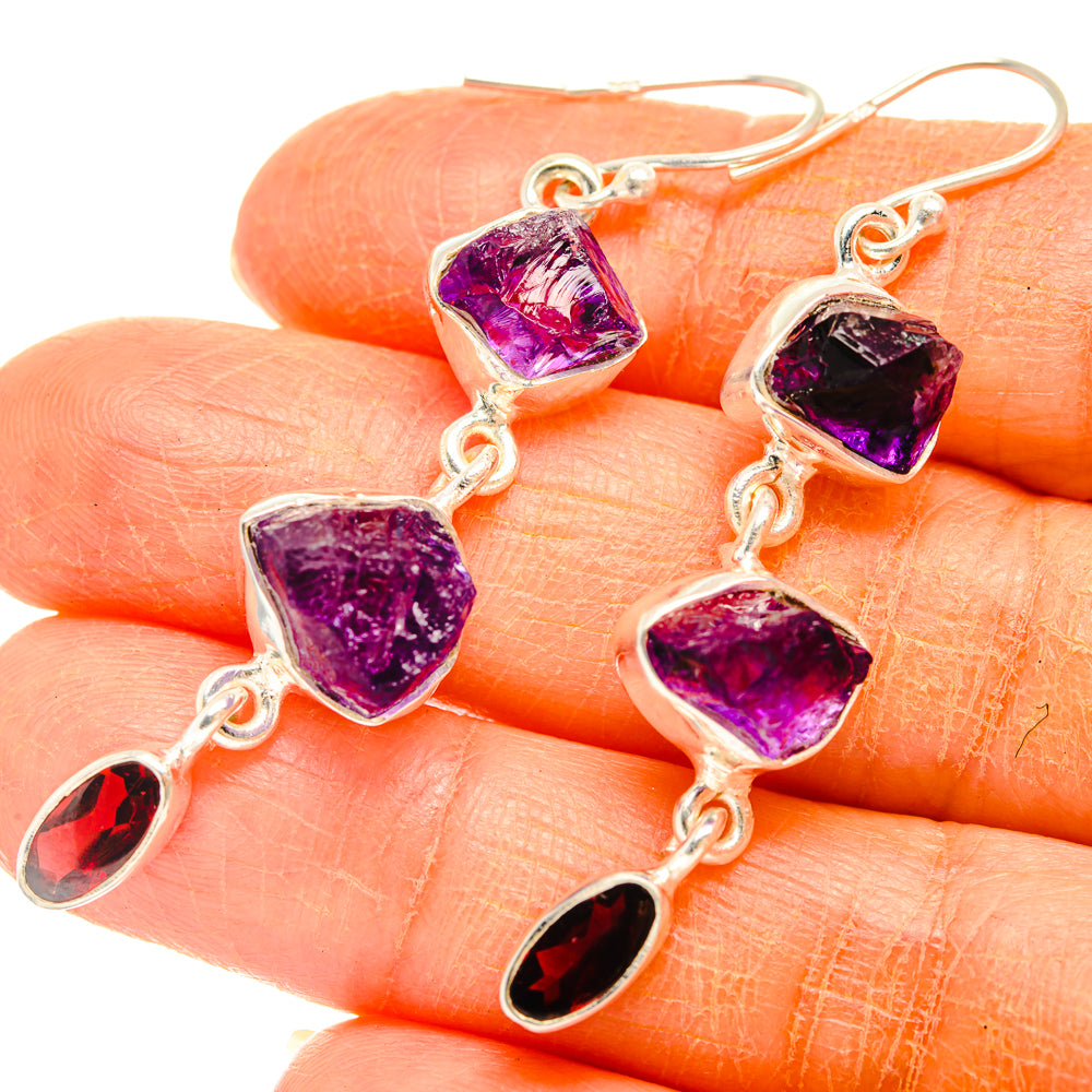 Amethyst Earrings handcrafted by Anasilvercos - EARR427418