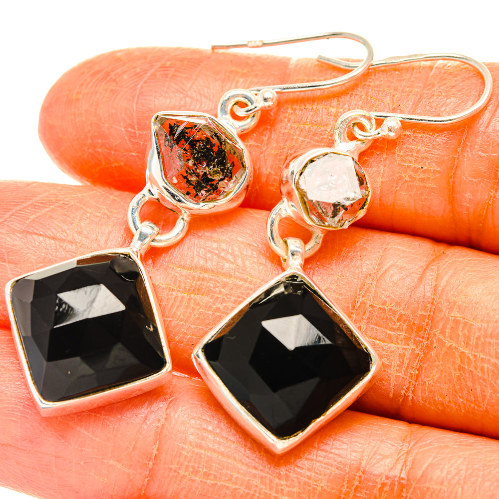 Black Onyx Earrings handcrafted by Anasilvercos - EARR427424