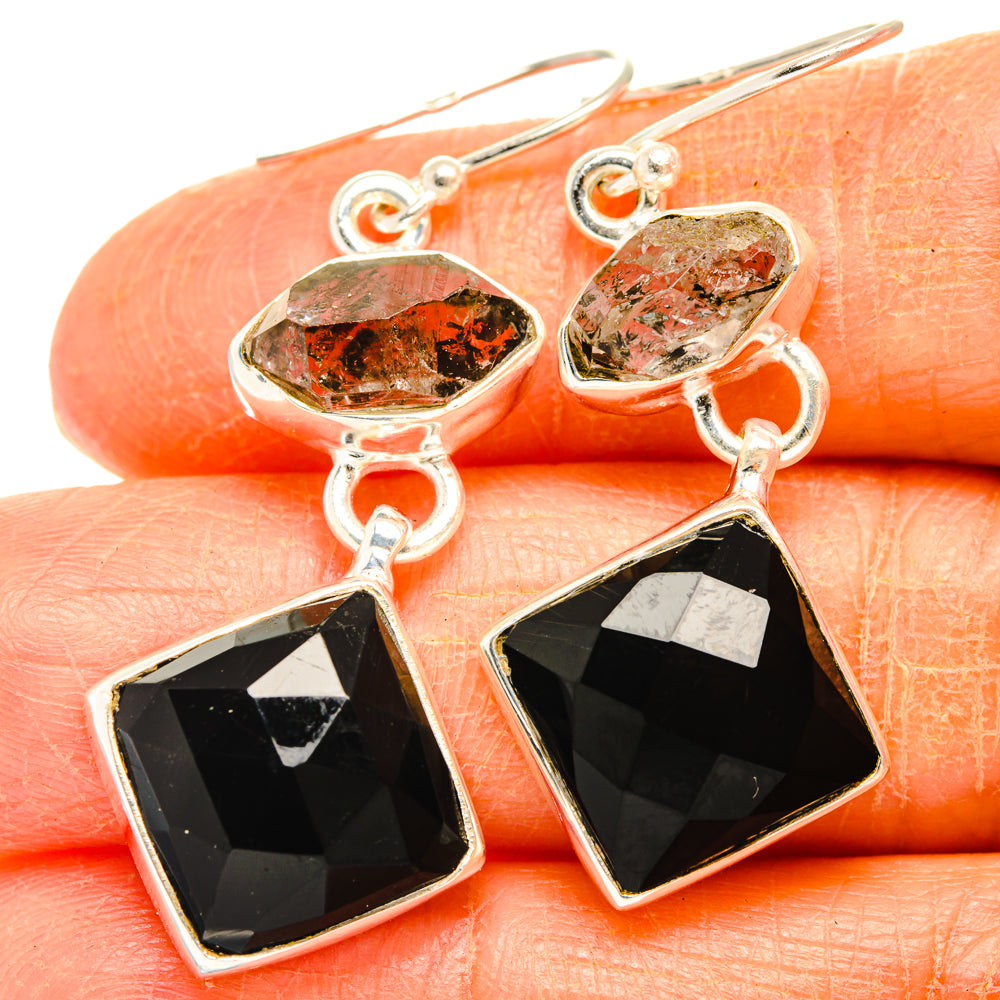 Black Onyx Earrings handcrafted by Anasilvercos - EARR427434