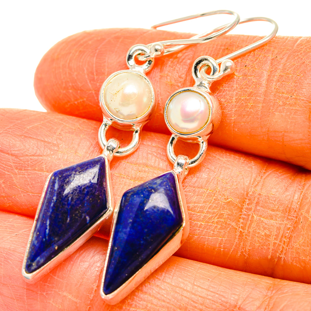 Lapis Lazuli Earrings handcrafted by Anasilvercos - EARR427435