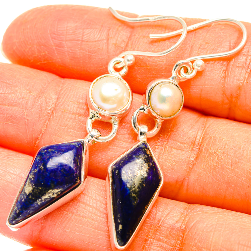 Lapis Lazuli Earrings handcrafted by Anasilvercos - EARR427443